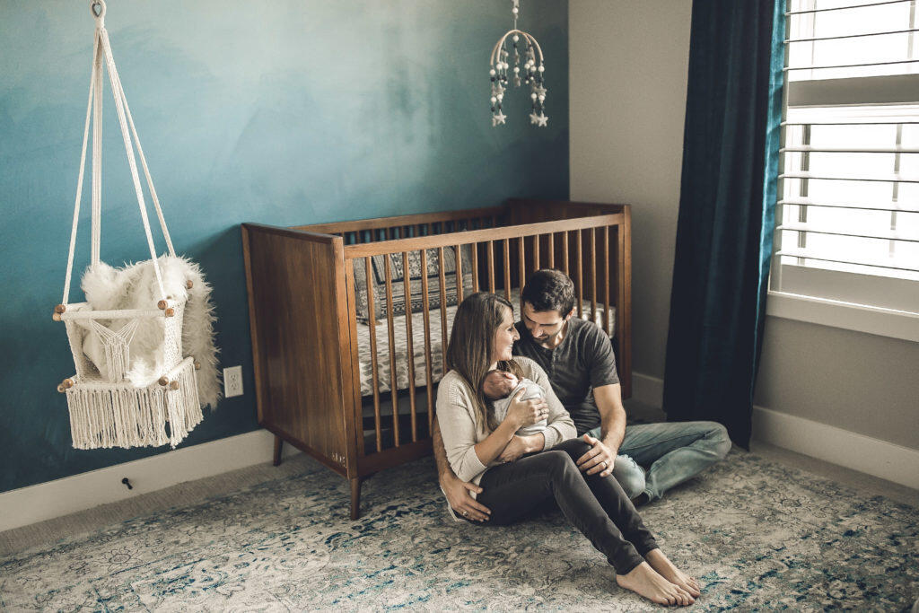 mid century modern baby room